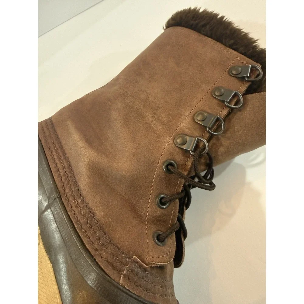 Vintage Eddie Bauer by SOREL Duck Boots Brown Suede Wool Lined Made Canada 6